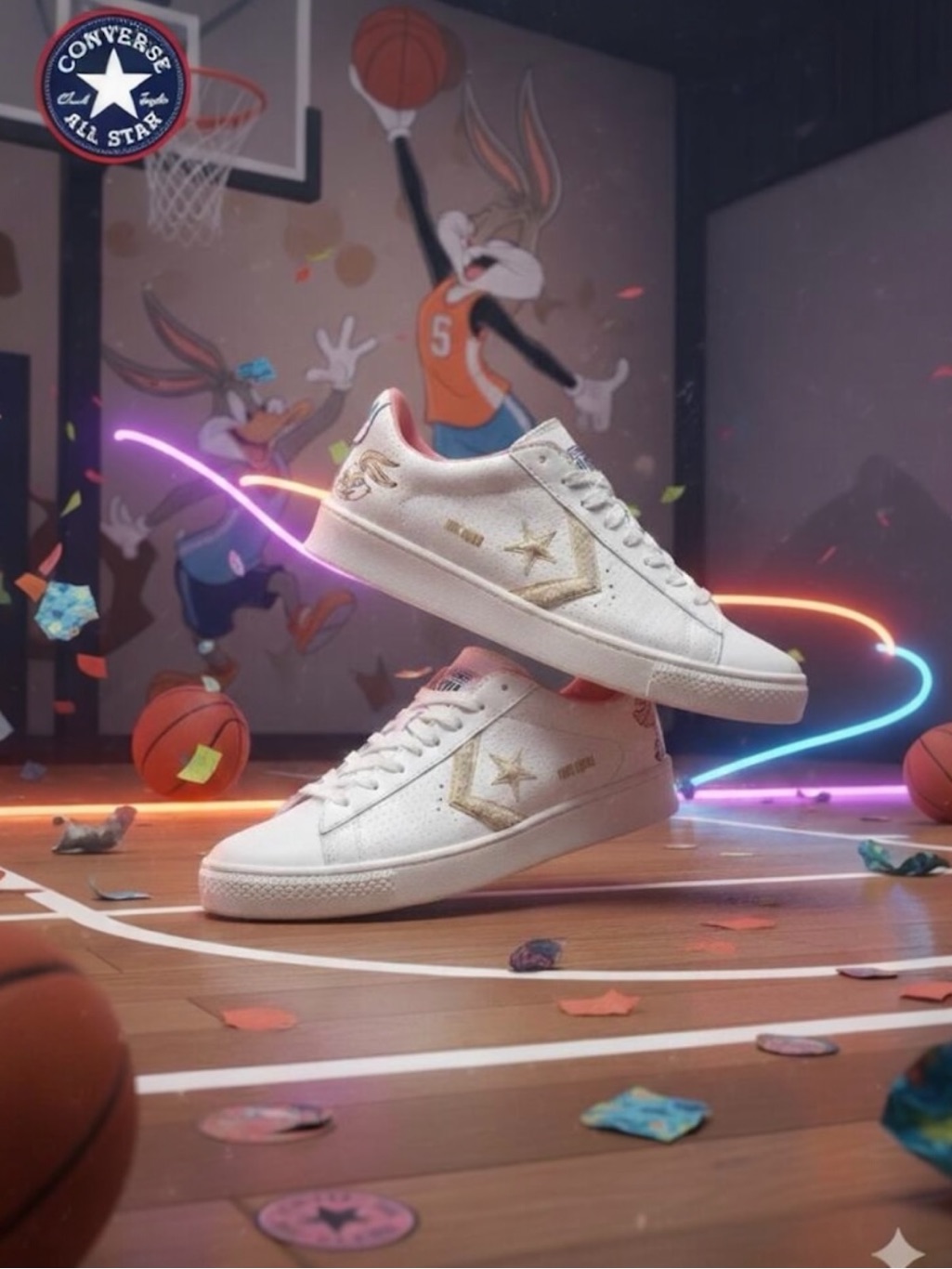 Converse X Space Jam Leather Lola Unisex Shoes M 7.5 W 9